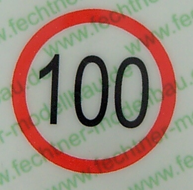 Geschwindigkeitsschild weiss/rot (100)   12,5mm Durchmesser Geschwindigkeitsschild weiss/rot (100)   12,5mm Durchmesser