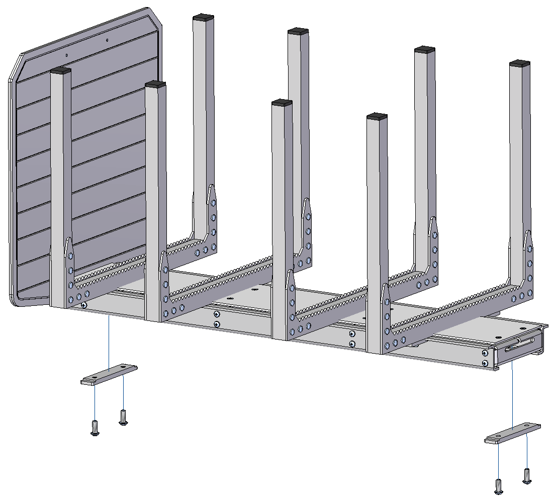 Kurzholz-Rungenaufbau, Bausatz. Unlackiert. Aluminium. Für T