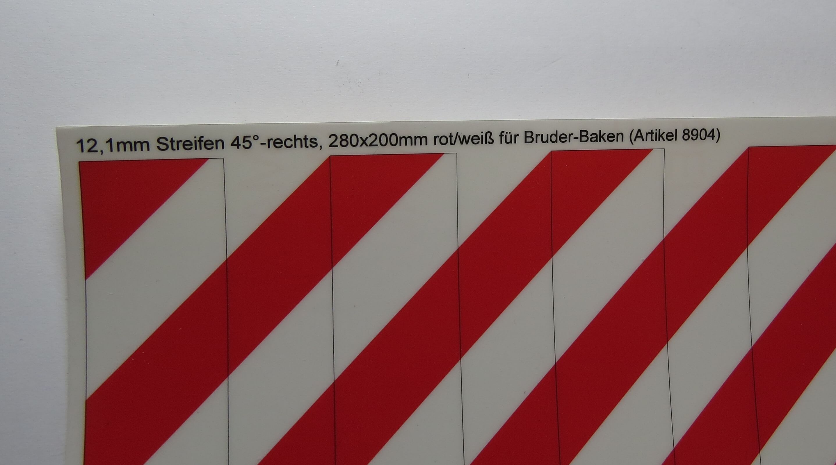 1 Dekorbogen Warnstreifen Standard, ca.  200x280mm          