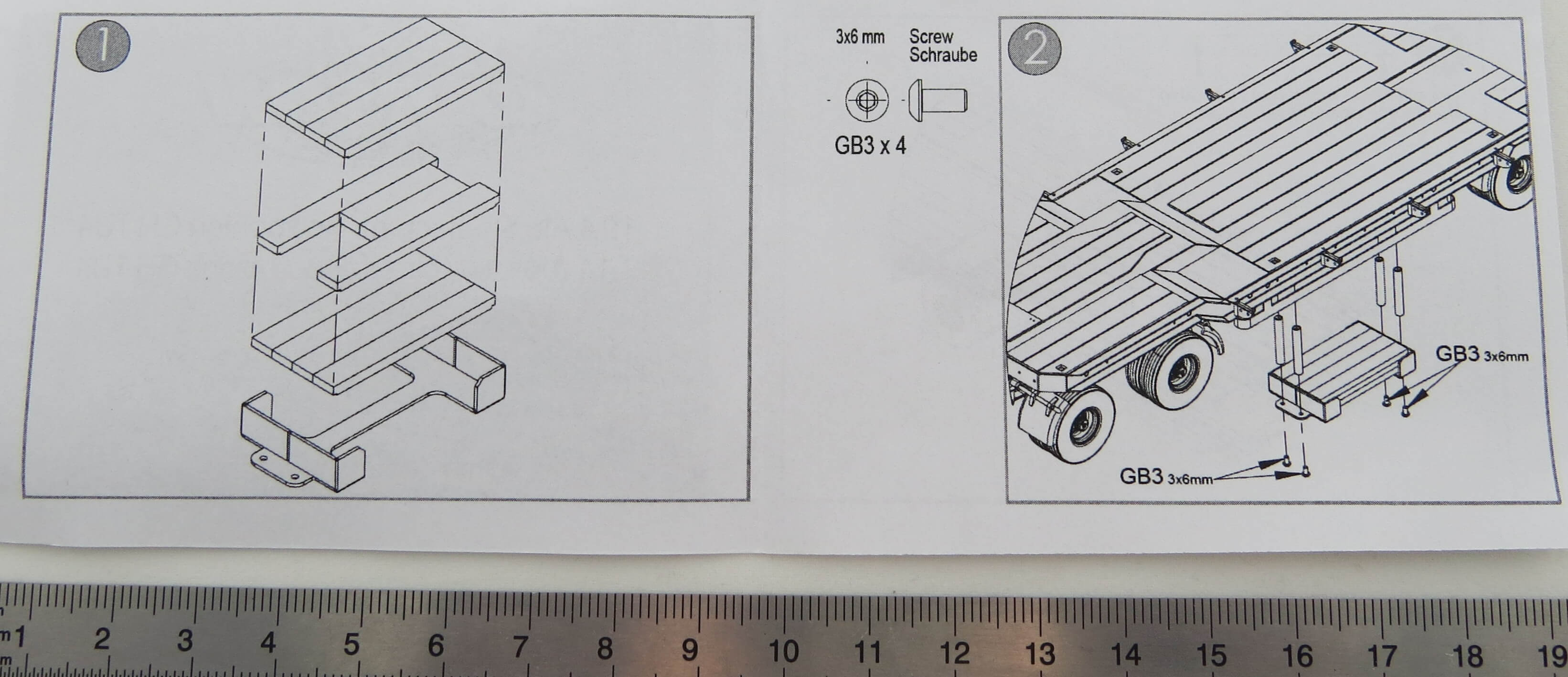 Alu-Staufach (1:14) mit Holzbrettern für Tieflader          