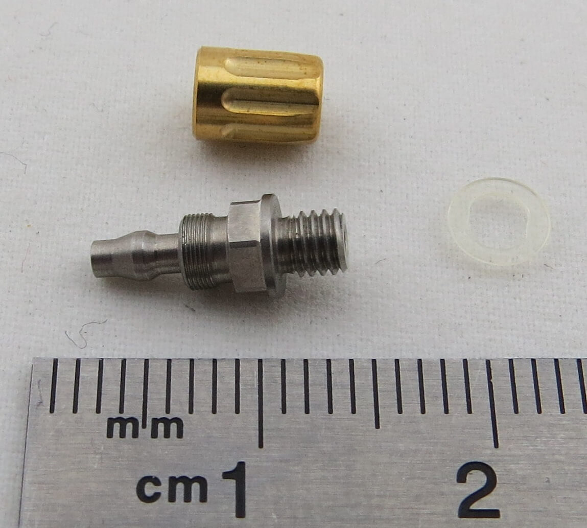 ScaleART nipple straight, made of stainless steel, for 3mm hose