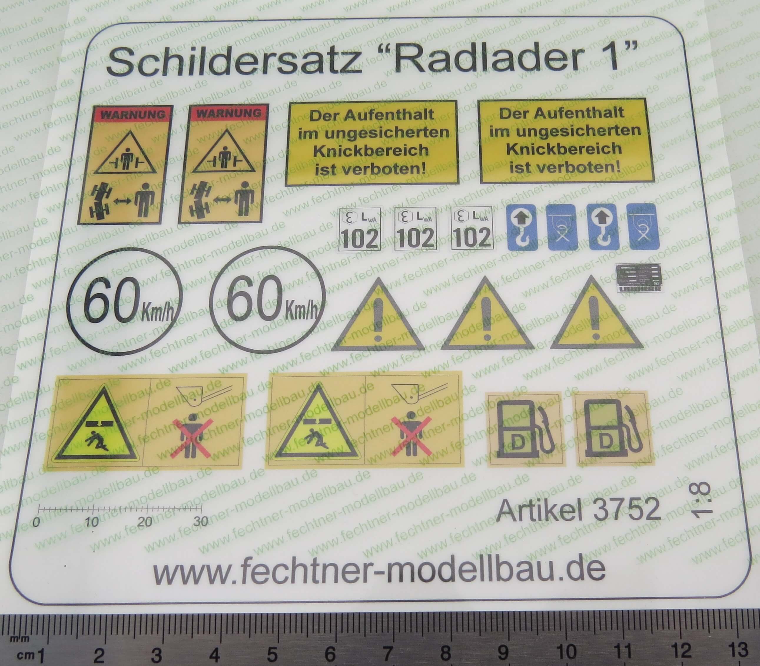 Decals, self-adhesive film Radlader1 M1: 8