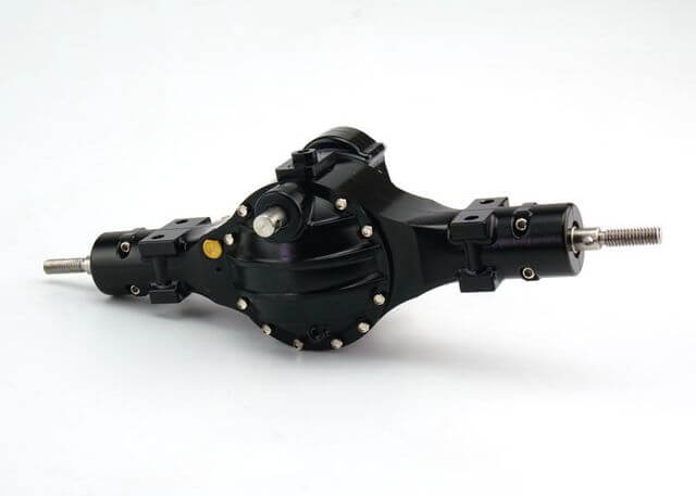 1:14 Differenzialachse V2 hinten sperrbar mit Durchtrieb Alu