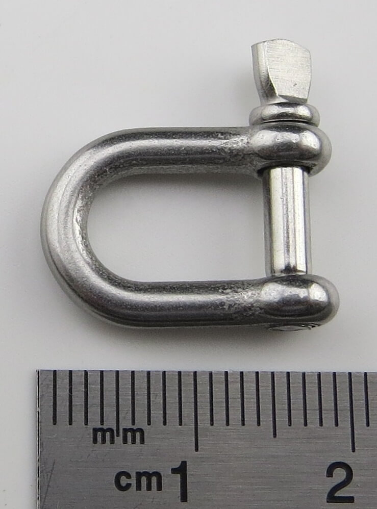 Schäkel ca. 13x19mm Steckbolzen ca. 3mm  mit flachem Griffst