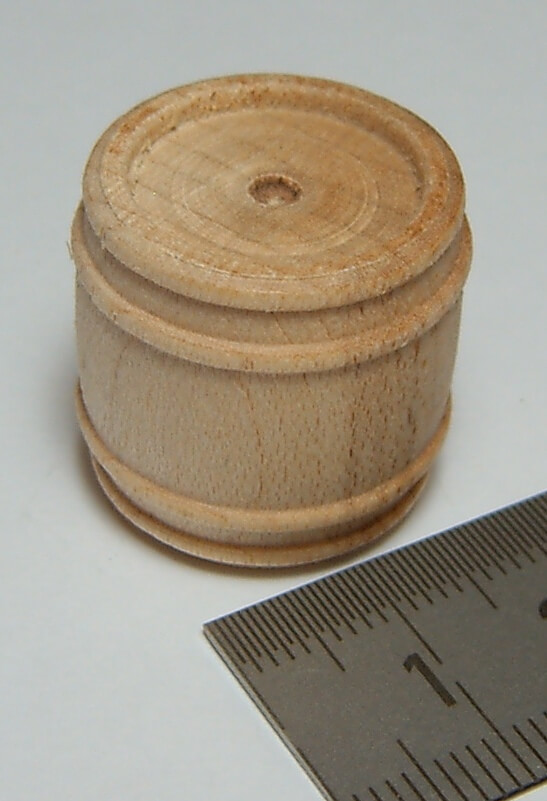 Holz-Fass 21mm Höhe, 4 erhabene Ringe. Durchmesser 2,2cm 1 Holz-Fass 21mm Höhe, 4 erhabene Ringe. Durchmesser 2,2cm