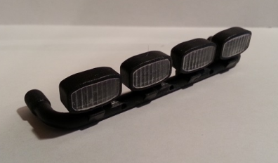 2x Rechteck-Scheinwerfer, schwarz. Material: ABS 3D-Druck. S