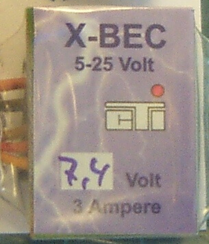 1x X-BEC 5,7-35V Eingangsspannung, 7,4V  Ausgang, bis max   