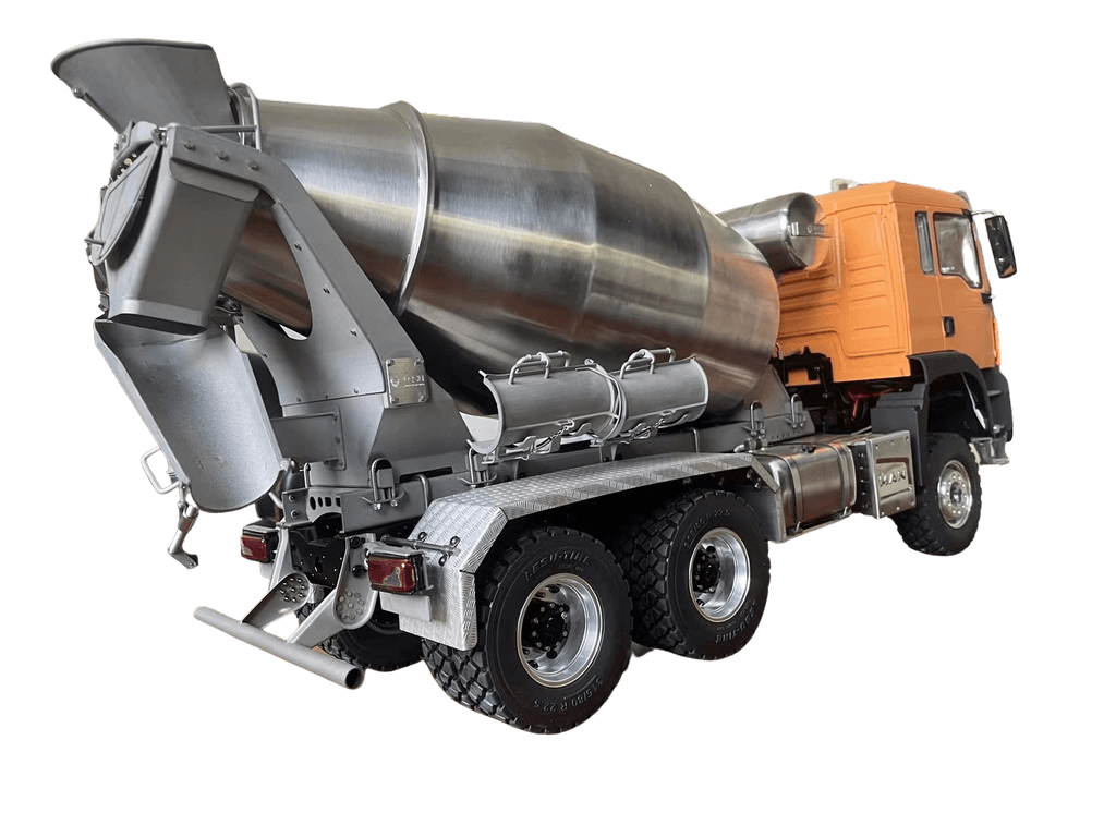 1:14 Betonmischer-Aufbau aus Edelstahl für 3-Achs LKW 1:14 Betonmischer-Aufbau aus Edelstahl für 3-Achs LKW