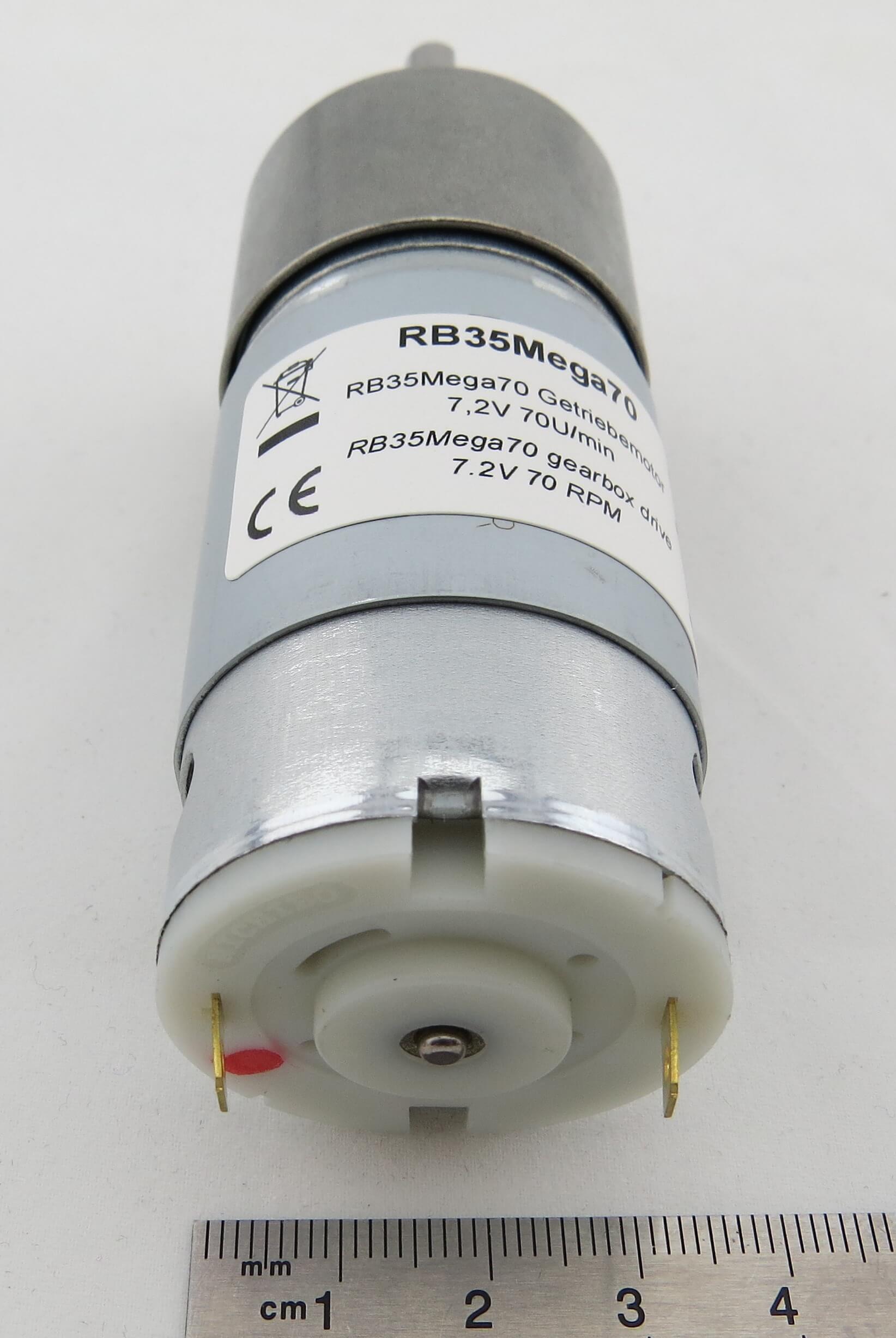 1x RB35Mega70, 7,2V Getriebe-Motor. Für leise               