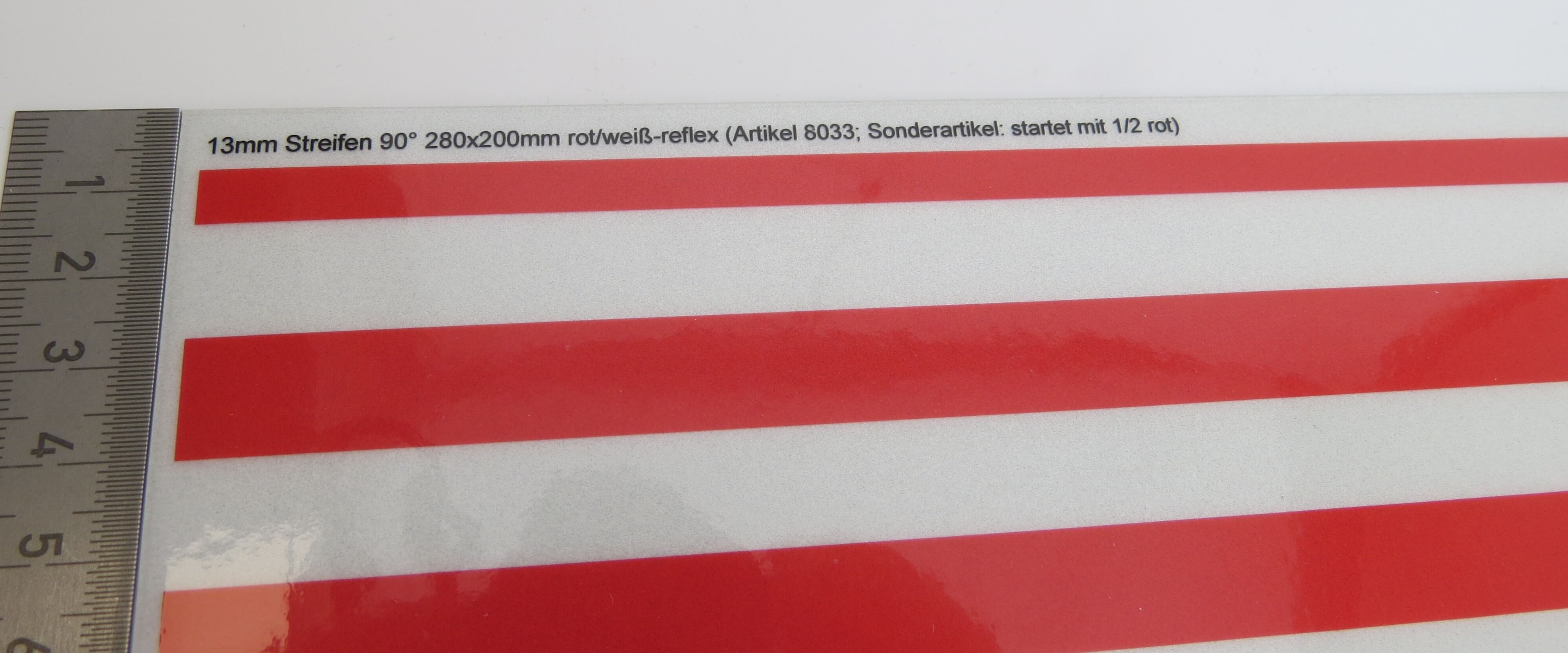 1 Dekorbogen Warnstreifen REFLEKTIEREND  ca. 200x280mm