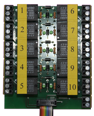 Anschlussklemme mit Relaisausgängen 6V                      