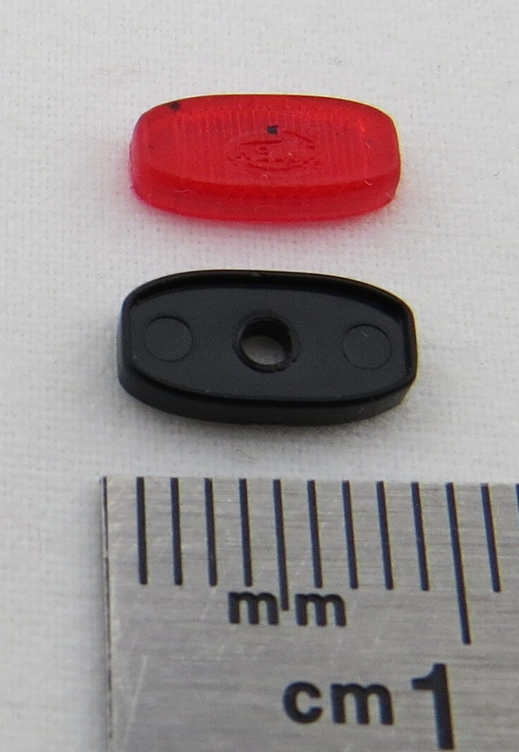 Kontur-Leuchte, rot, Hella, M 1/14. 8,5 x 4mm. Lichtscheib  