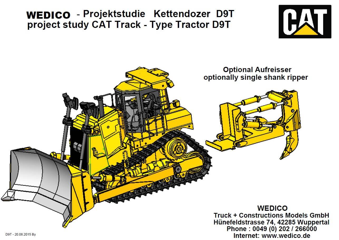 1 Komplett-Bausatz Kettendozer CAT D9T.  Bausatz mit allen  