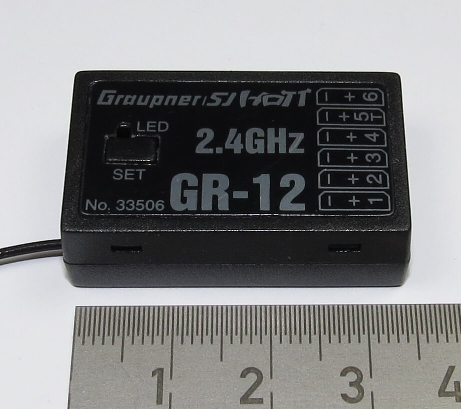 Graupner-Empfänger HOTT GR-12, 2,4GHz. 6-Kanal, Graupner