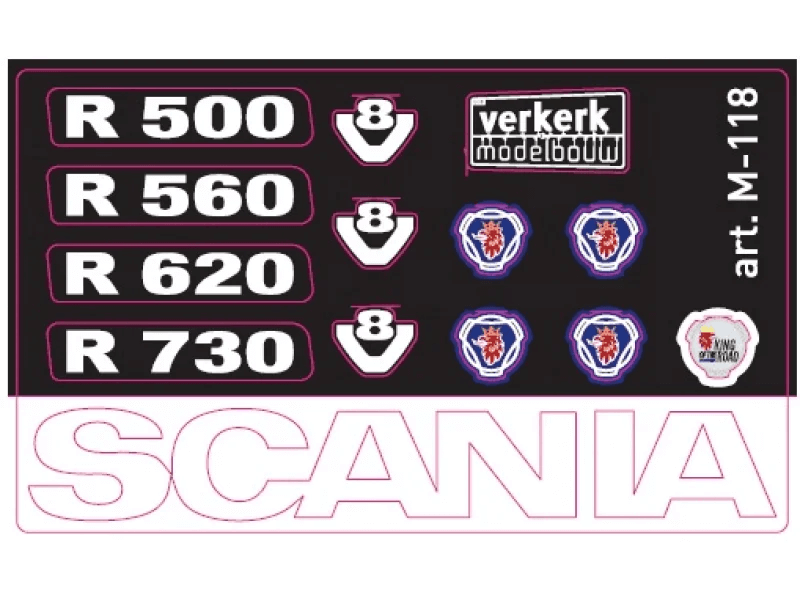 Verkerk Aufklebersatz für Scania Facelift Front Verkerk Aufklebersatz für Scania Facelift Front
