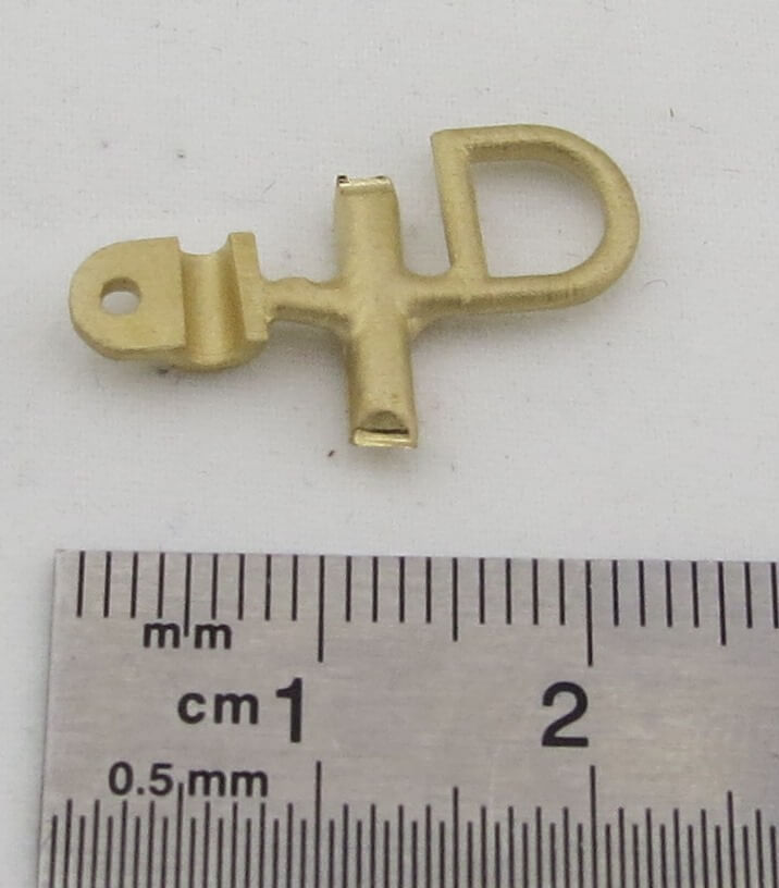 D-Ring mit Befestigungsmaterial, Messing-Feinguss. 1-seiti
