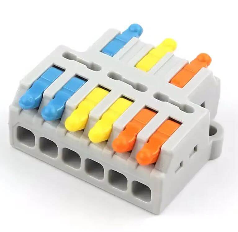 Stromverteiler-Anschlussklemme. 3x 2-polig 0,08-4qmm. max