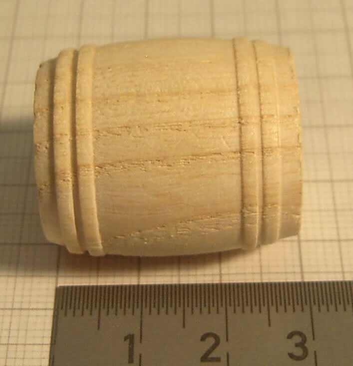 Holz-Fass 3,0cm 4 Ringe, Stand-Durch-  messer ca. 22mm 1 Holz-Fass 3,0cm 4 Ringe, Stand-Durch-  messer ca. 22mm