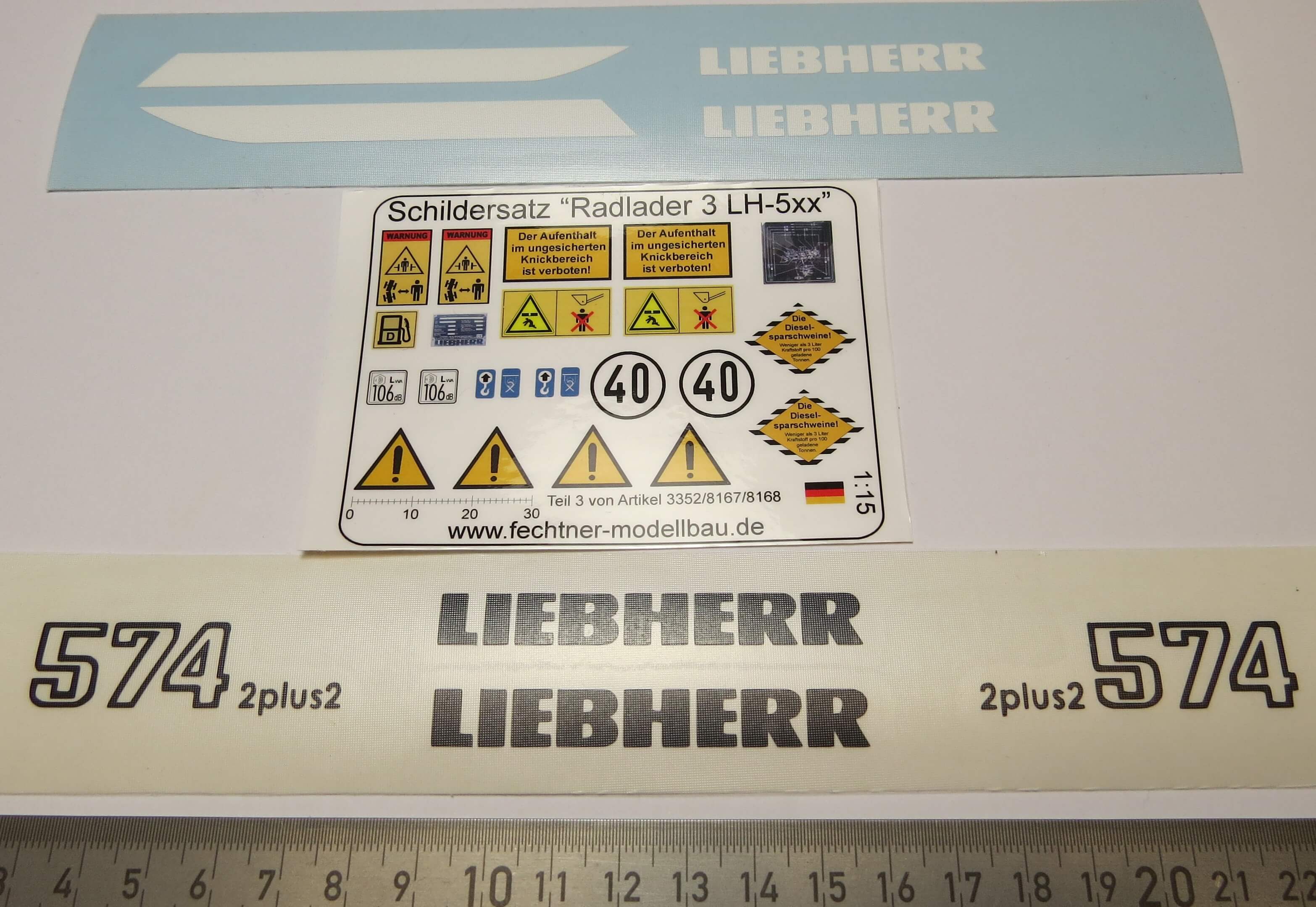 Beschriftungsset für Radlader 574 2plus2 -aus schwarzer und 