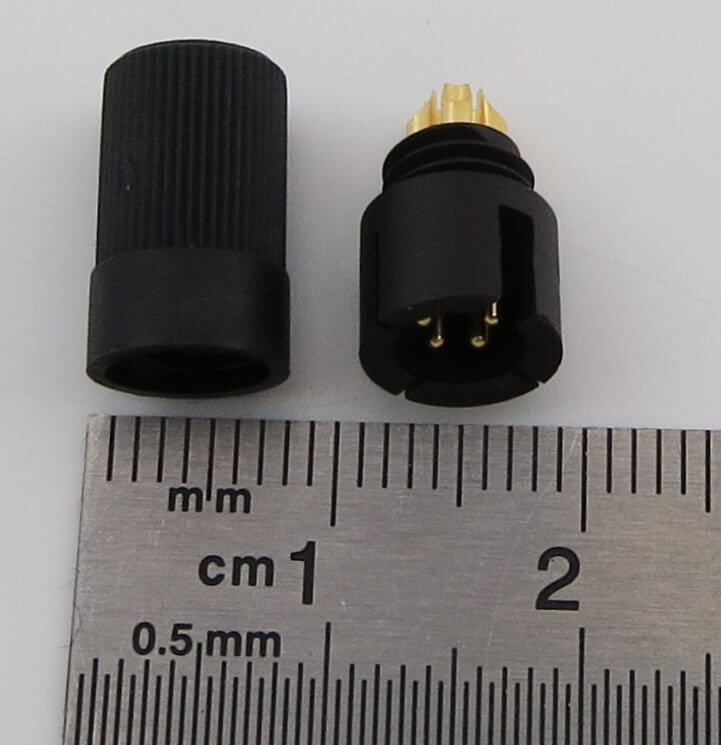 1 Stk. 5-poliger Miniatur-Kabelstecker. Stecker, 2-teilig