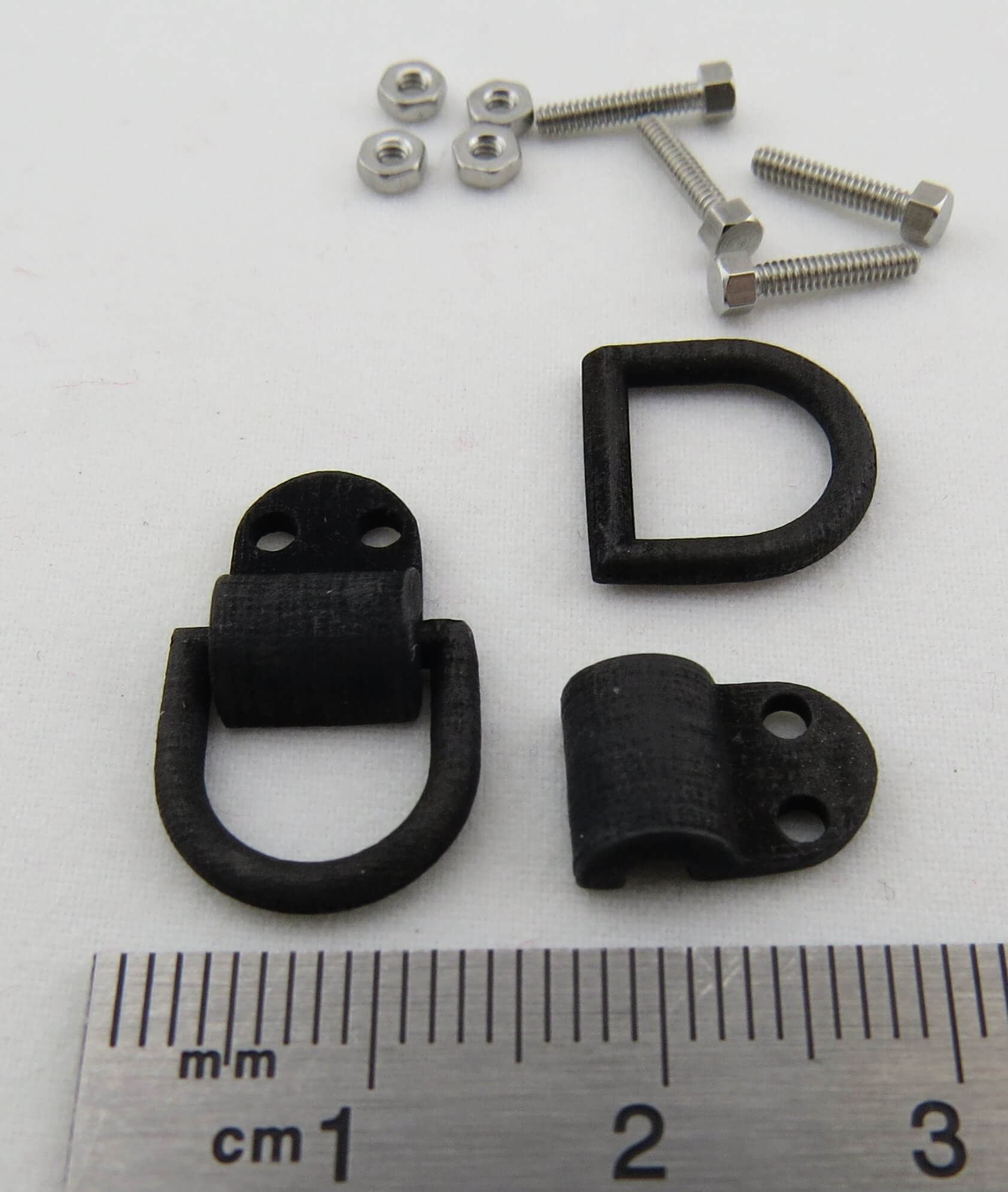 D-Ringe (2 St.) mit Befestigungsmaterial, Messing-Feinguss