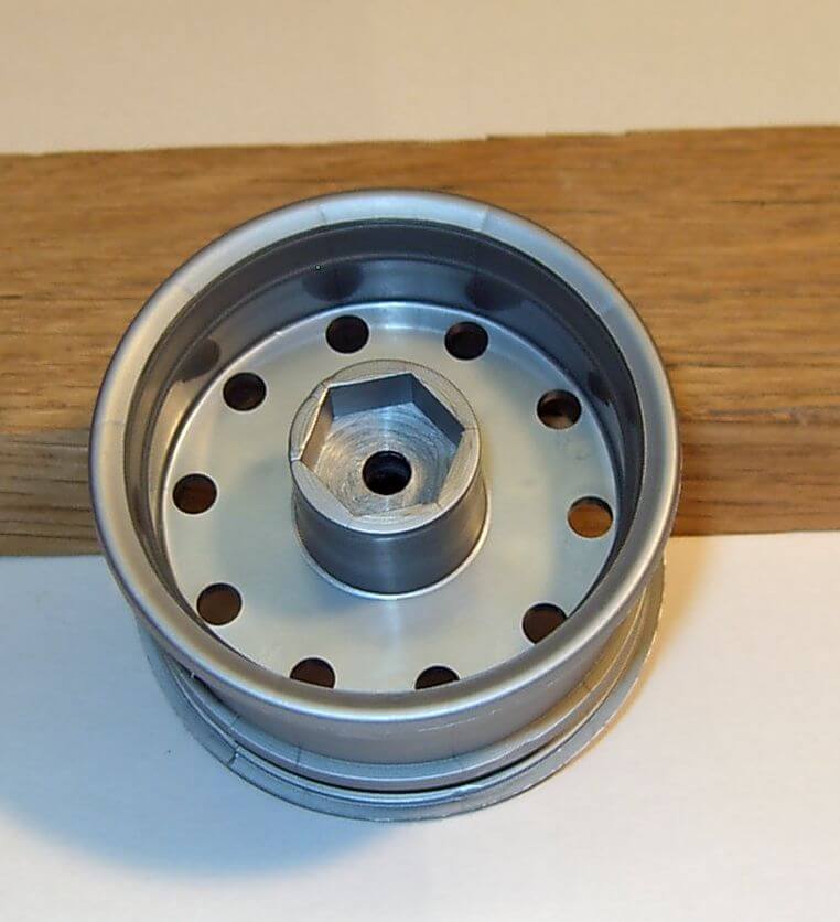 Hinterachsfelge, Kunststoff, silbergrau, für Tamiya, 2x     