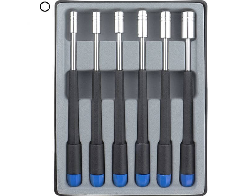 Sechskant-Steckschlüssel-SET 6-teilig. Mit gehärtetem Dreh 1 Sechskant-Steckschlüssel-SET 6-teilig. Mit gehärtetem