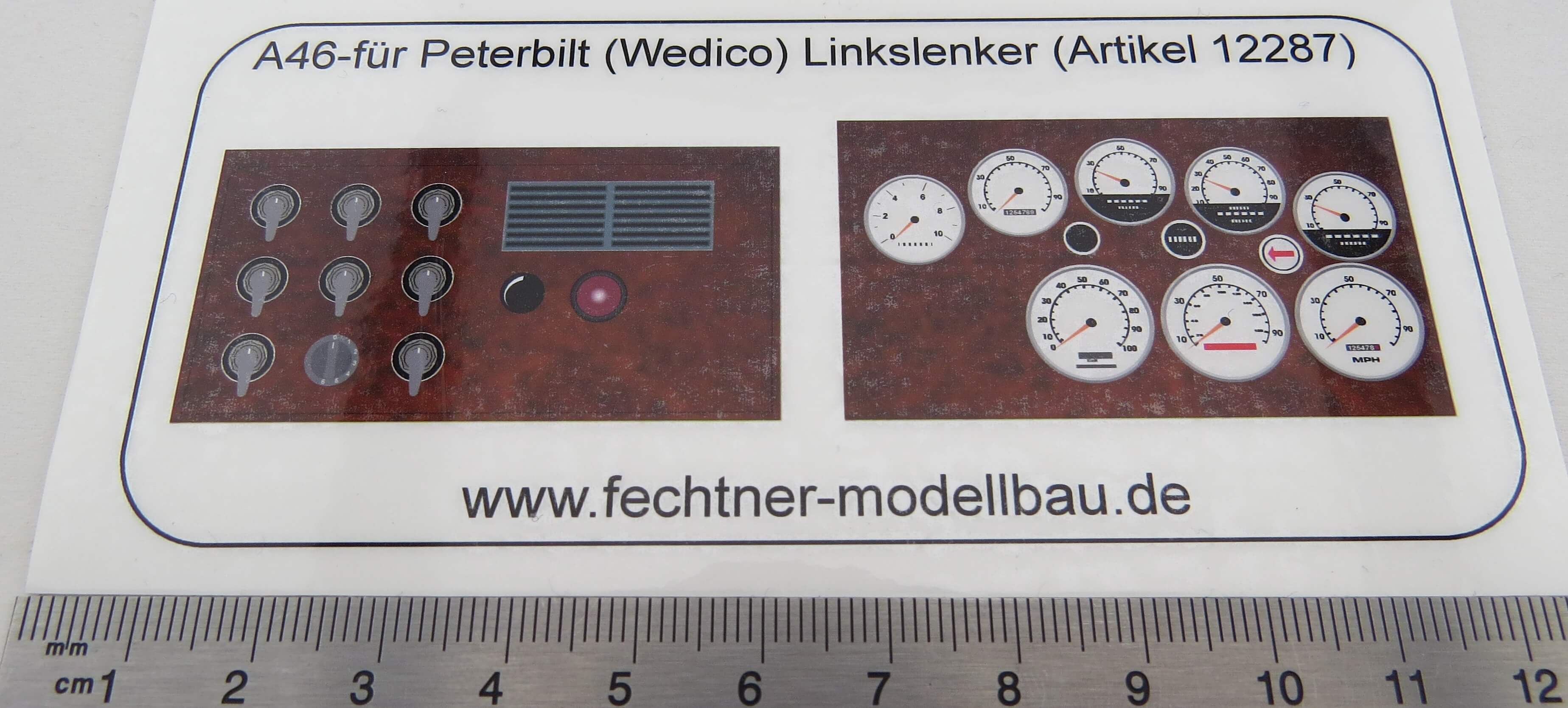 Decal / sticker "dashboard" A46 for Peterbilt, left