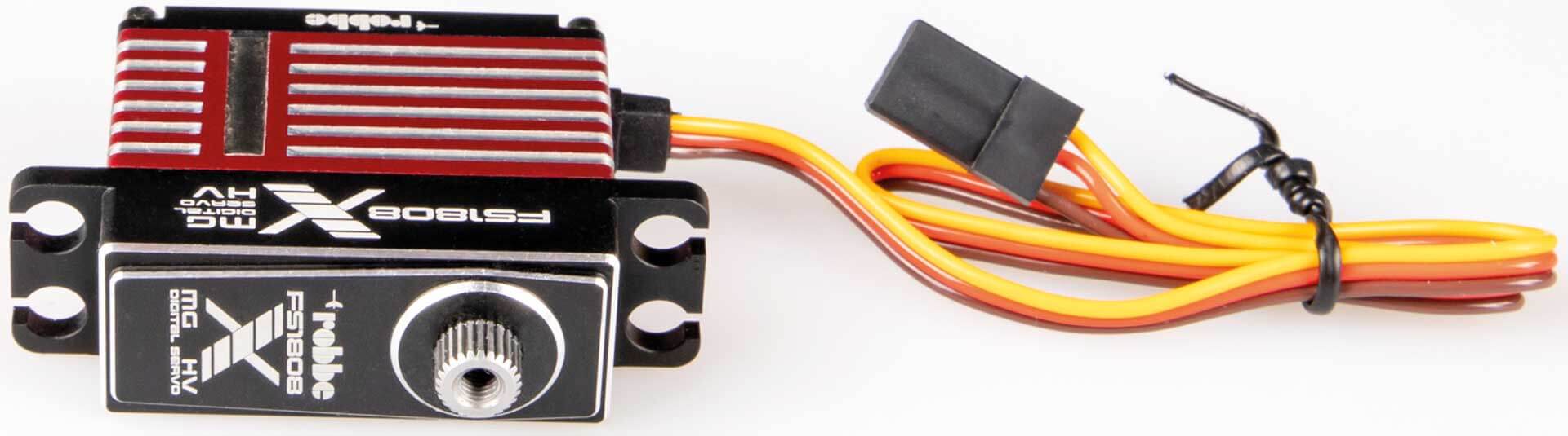 Servo FS-1808X HV MG. Digitales Mini-Servo. Maße: 35,5x15