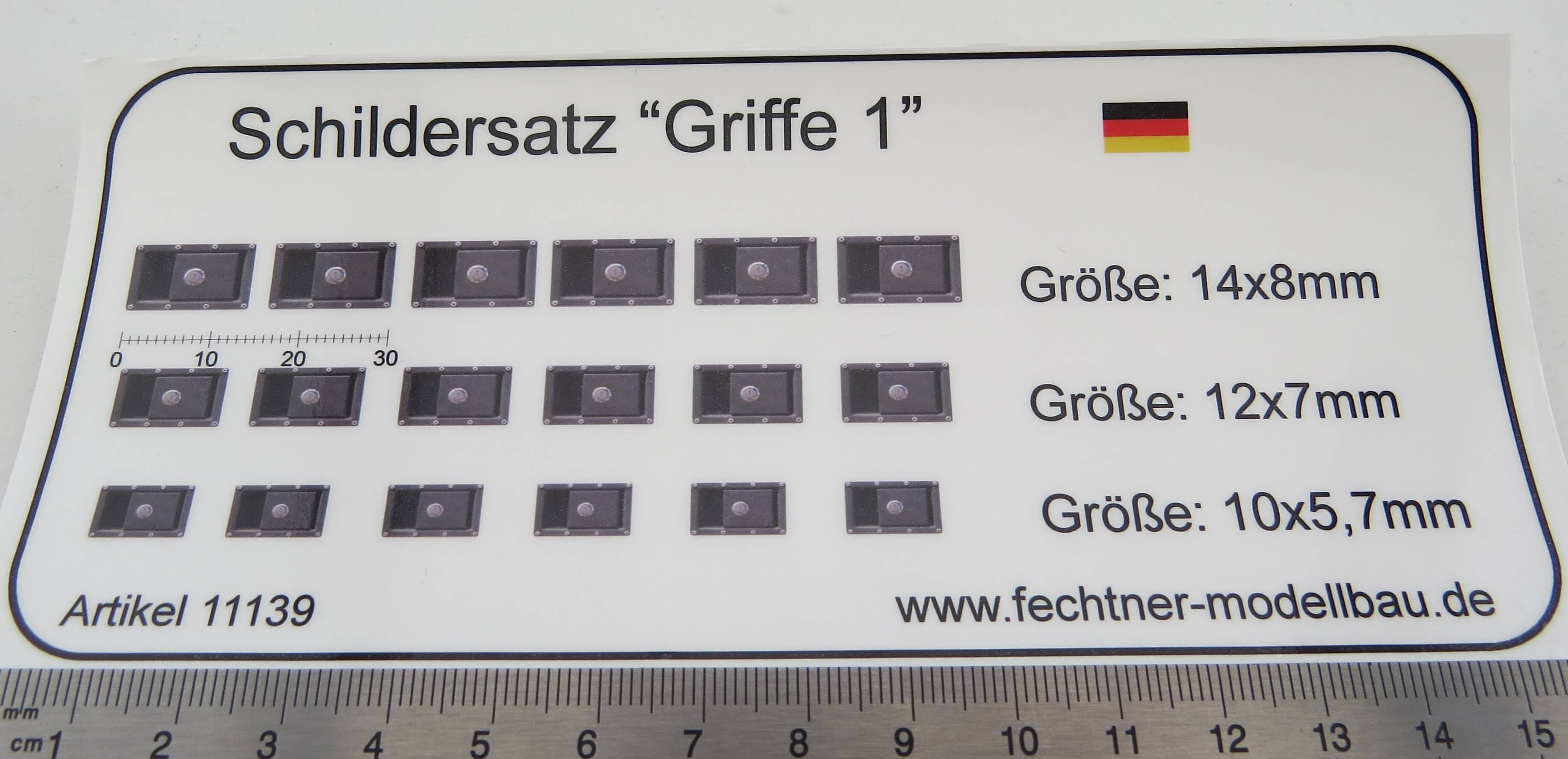 Decalbogen, Selbstklebefolie "Griffe-1"  passend zu diversen