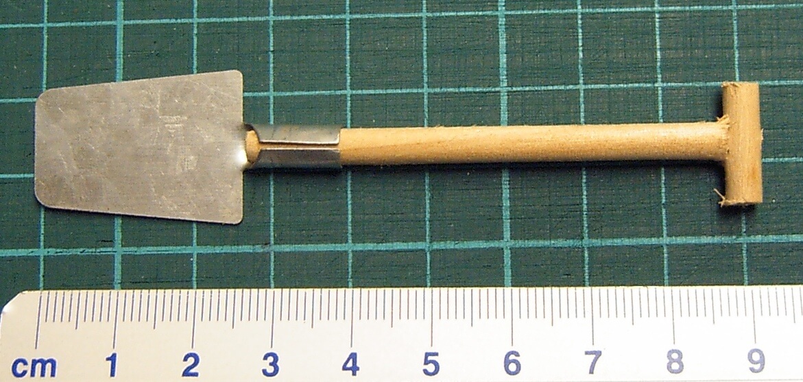 Spaten natur, 9x2cm, unlackiert. Mit Holzstil