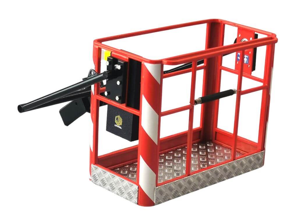 Metal personnel basket for loading crane