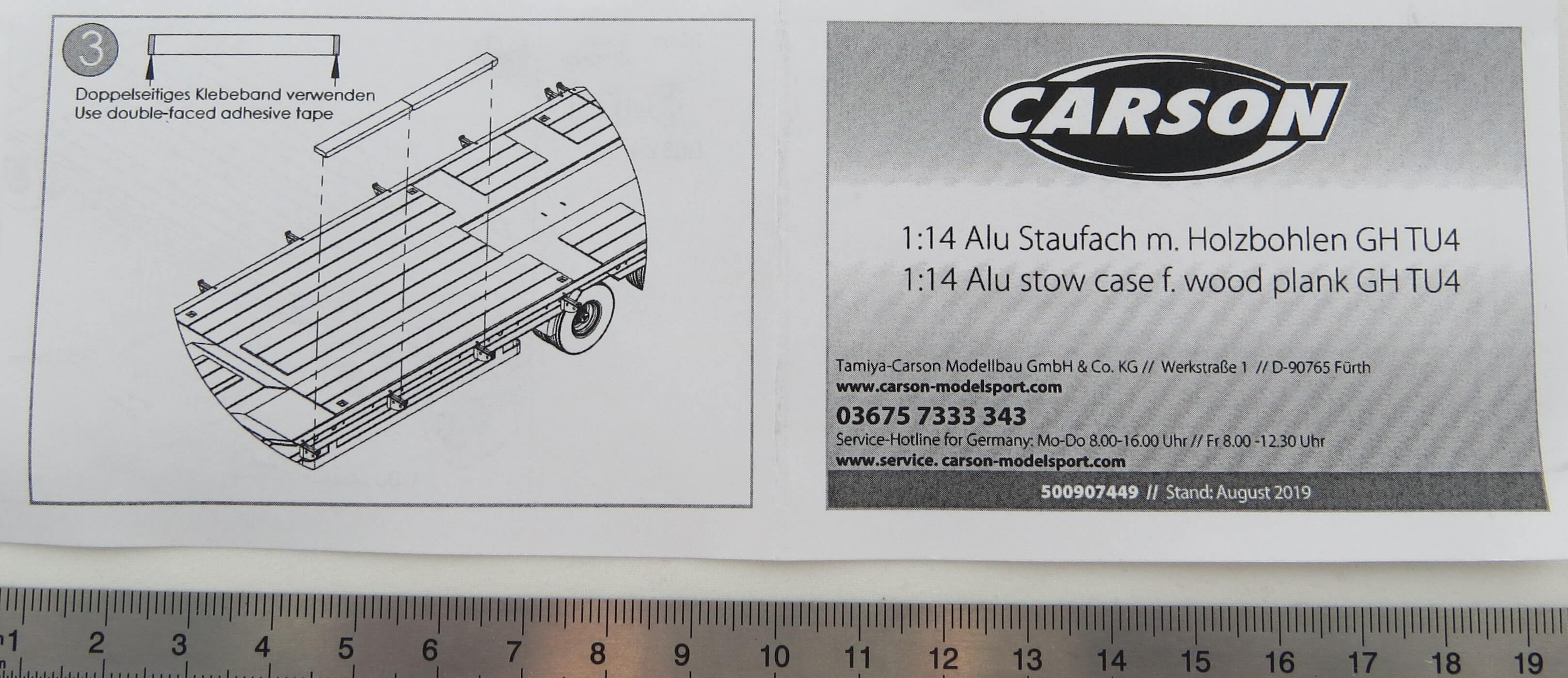 Alu-Staufach (1:14) mit Holzbrettern für Tieflader          