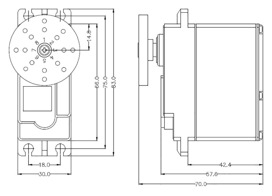 Servo HS-805MG (Hitec). Kräftiges Premium-Servo