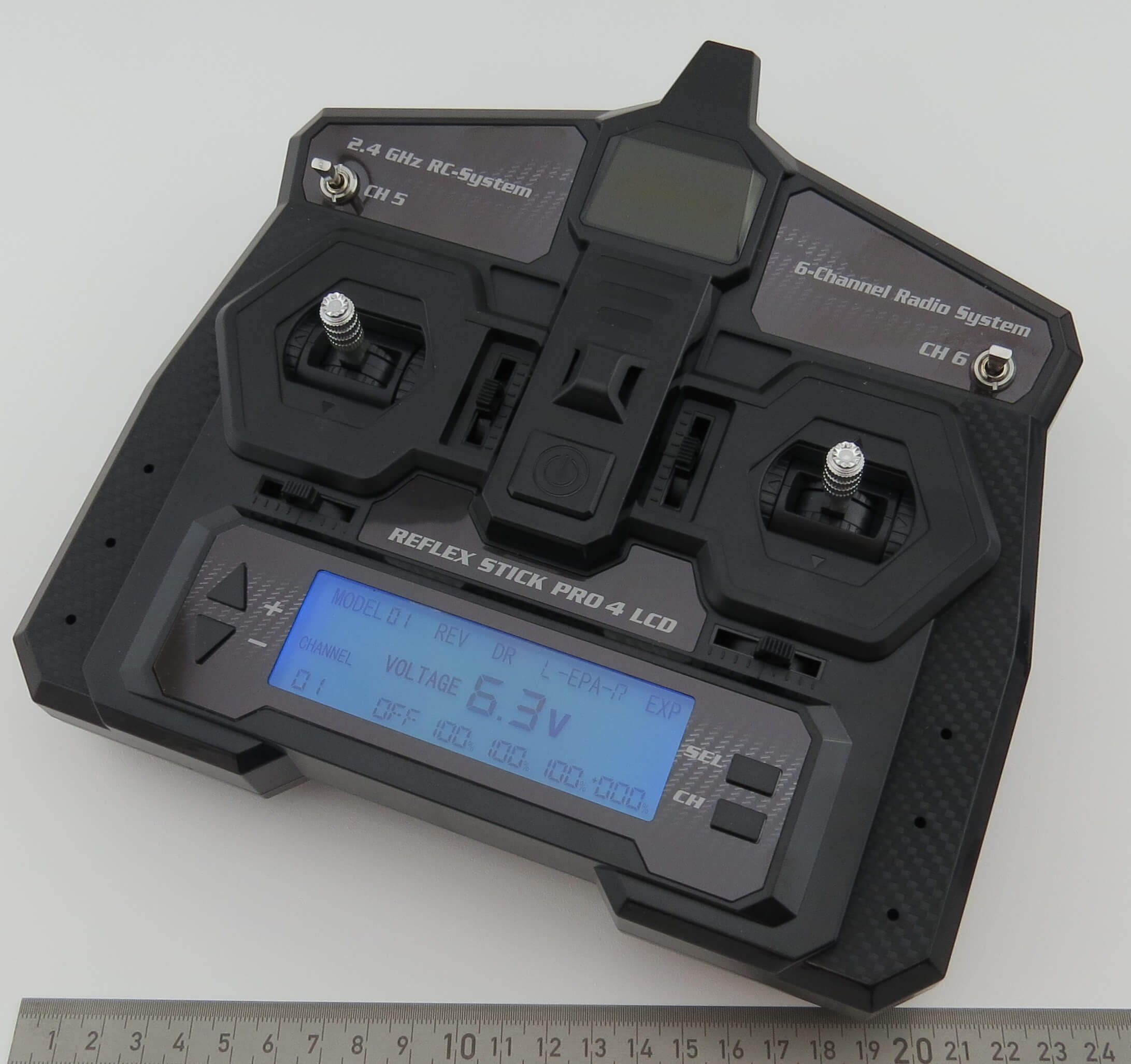 2,4GHz-Fernsteuerung mit 6 Kanälen. Reflex-Stick Pro4 LCD