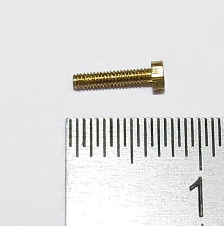 6-Kant-Modellschraube M1,2 x 8 Messing   SW 2,0mm Kopfhöhe  