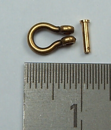 1 Schäkel ca. 8,6x6mm, mit Steckbolzen   mit Querloch,