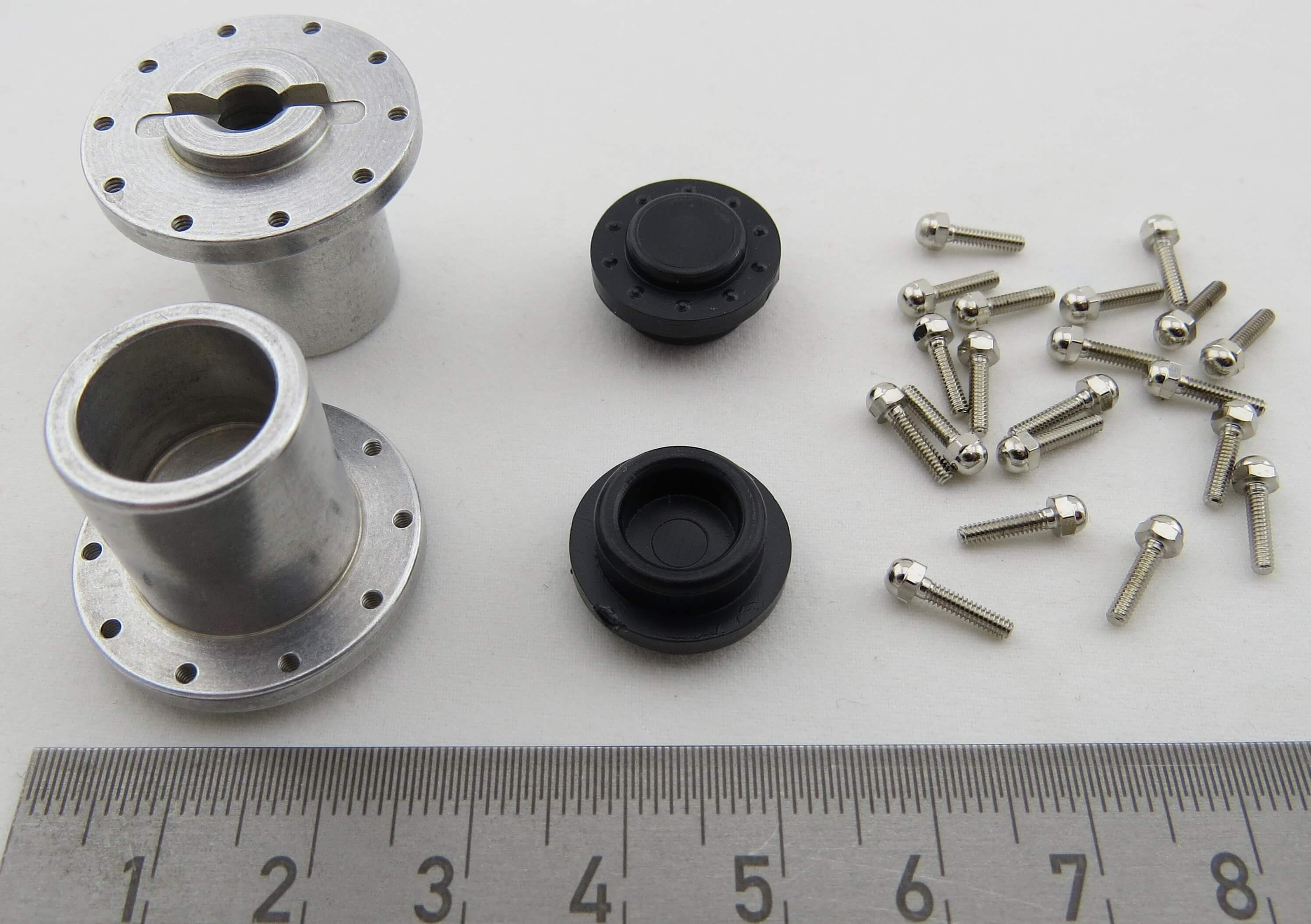 Rear wheel adapters (2 pieces) for Euro rims (robbe), aluminum | 12316