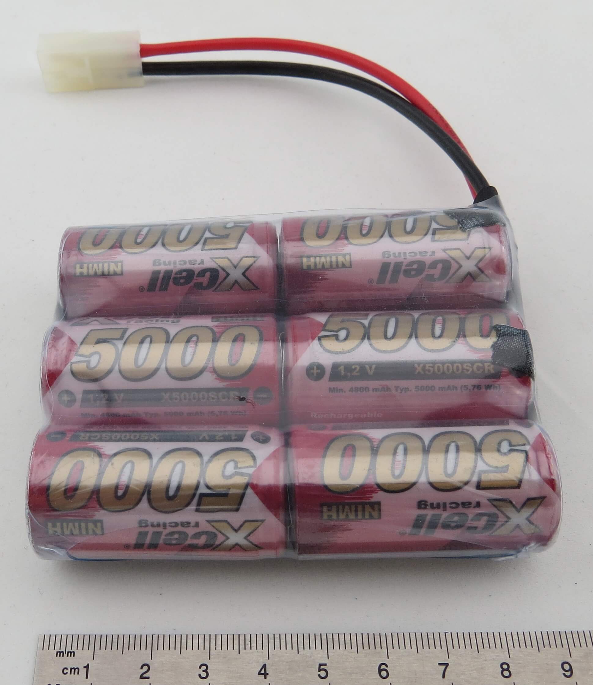 1x Akku-Pack mit SUB-C-Zellen, 7,2V, 6 Zellen, 5000mAh mit T