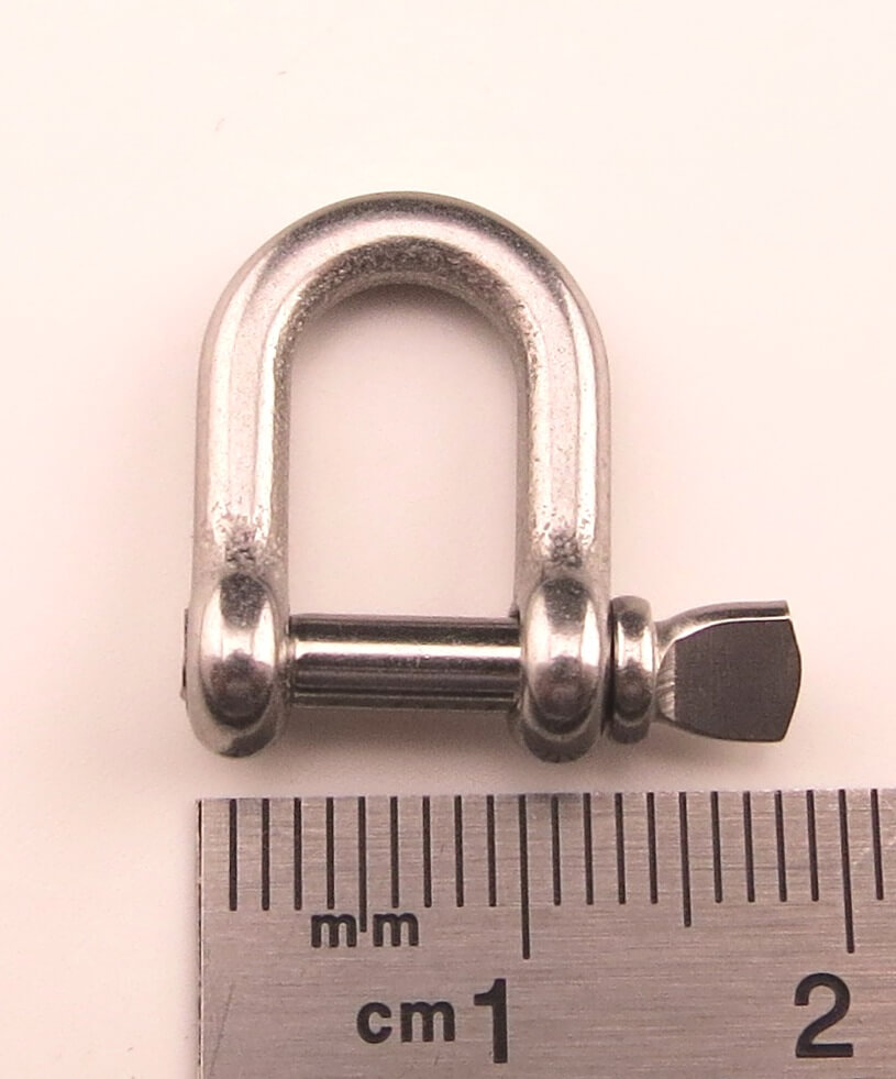 Schäkel ca. 13x19mm Steckbolzen ca. 3mm  mit flachem Griffst