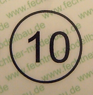 Geschwindigkeitsschild weiss <10> 10mm Durchmesser Geschwindigkeitsschild weiss  10mm Durchmesser