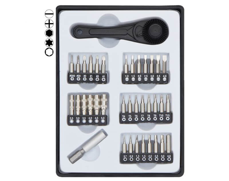 Mini-Ratschen-Satz, 40-teilig. Mit 4mm-MiniBit-Einsätzen ( 1 Mini-Ratschen-Satz, 40-teilig. Mit 4mm-MiniBit-Einsätzen