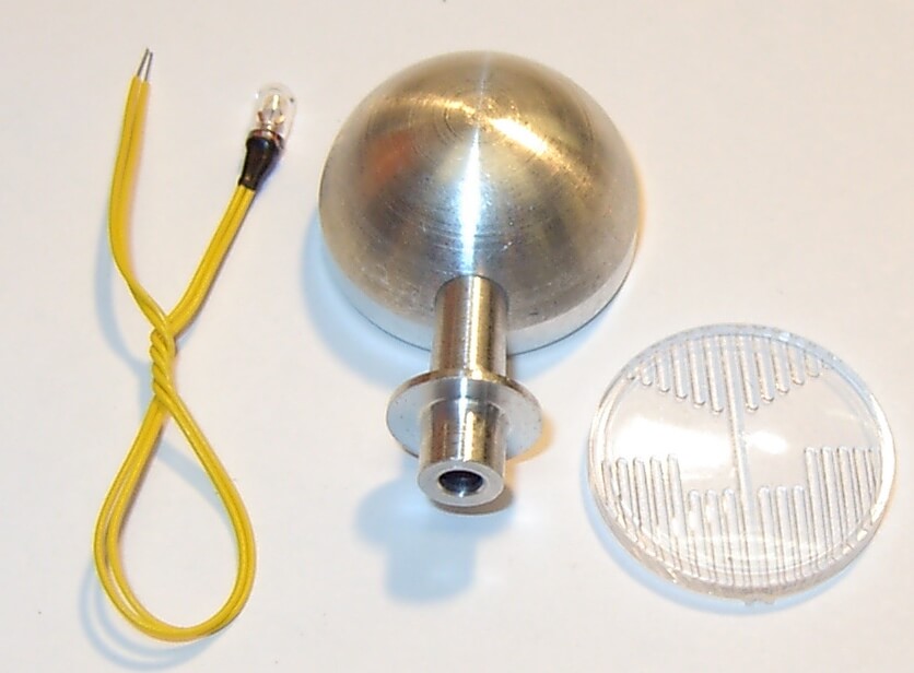 Alu-Lampe 24,5mm Durchmesser, mit Halter Alu, gedreht, mit  