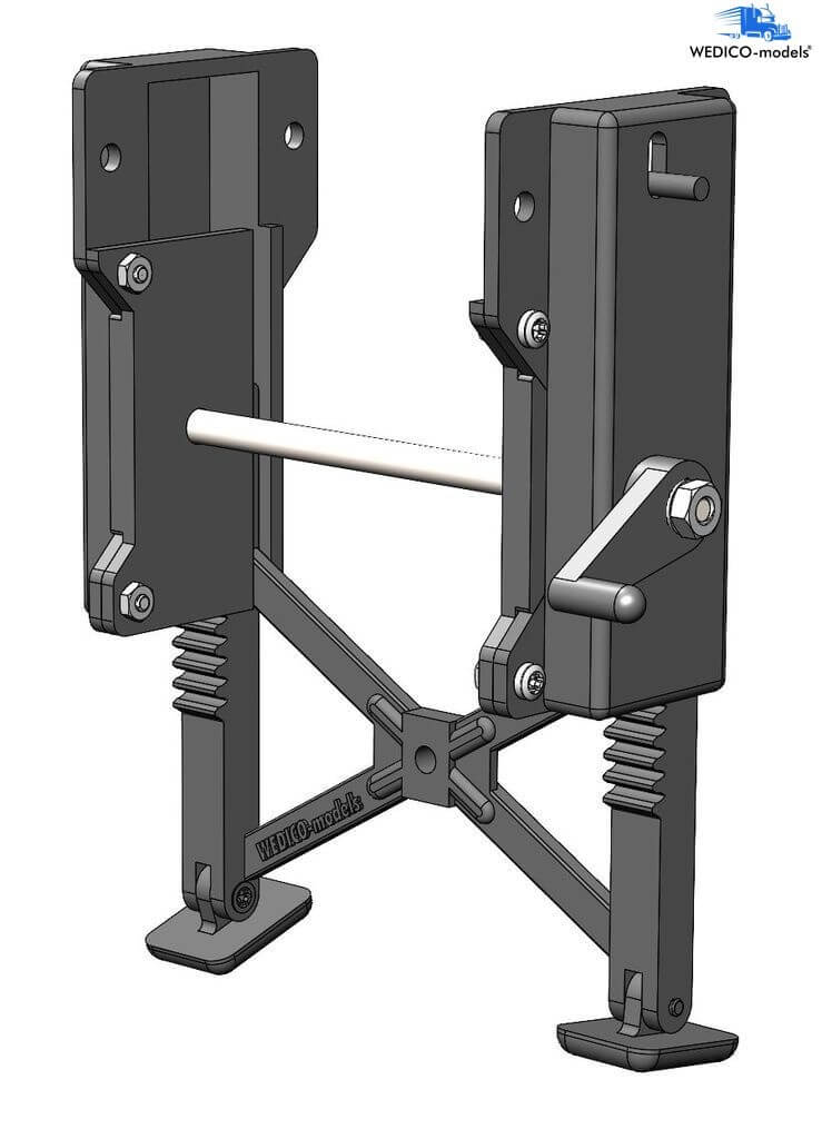 Auflieger-Doppelstütze. Für Auflieger. Wedico-Maßstab       