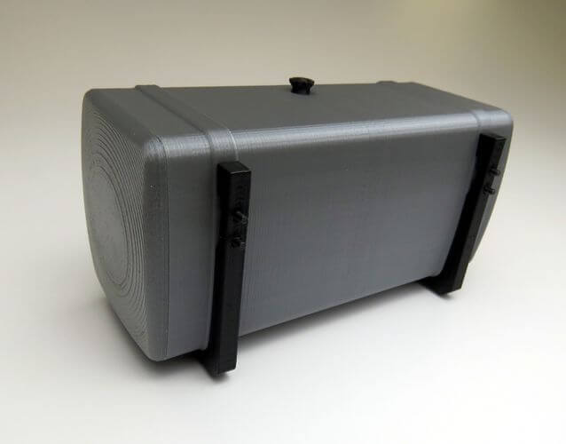 1:14 Tank 120mm silber mit Tankhalter