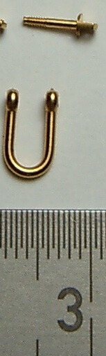 1 Schäkel ca. 8x5mm, mit Gewindebolzen   mit Auge M1,