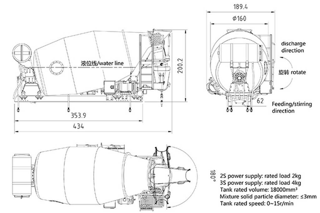 1:14 Betonmischer-Aufbau aus Edelstahl für 3-Achs LKW 1:14 Betonmischer-Aufbau aus Edelstahl für 3-Achs LKW