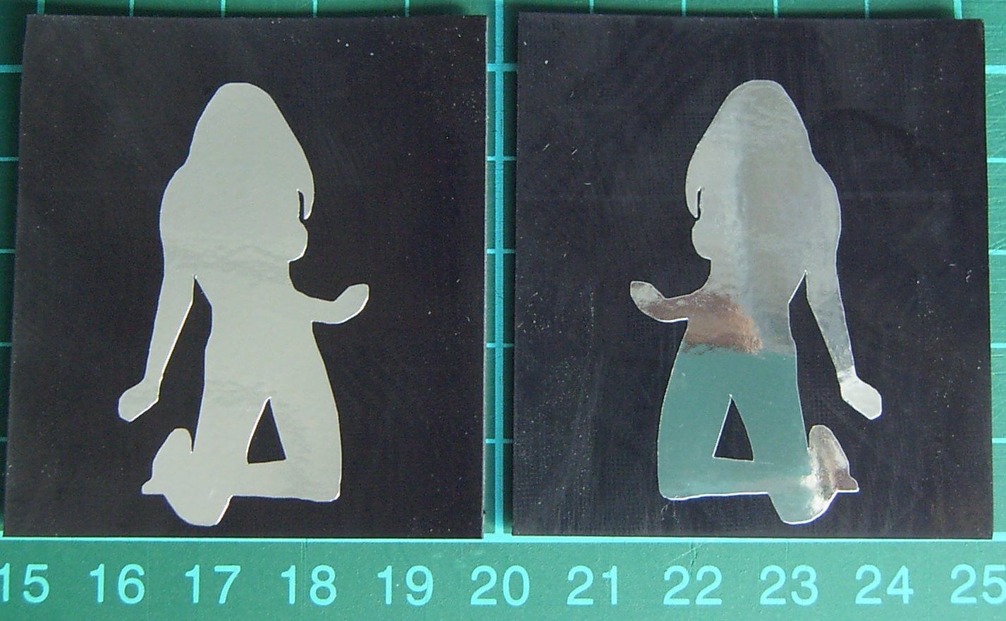 1 par gresskant Nr.108 55x50mm (HxB) med krom-farget