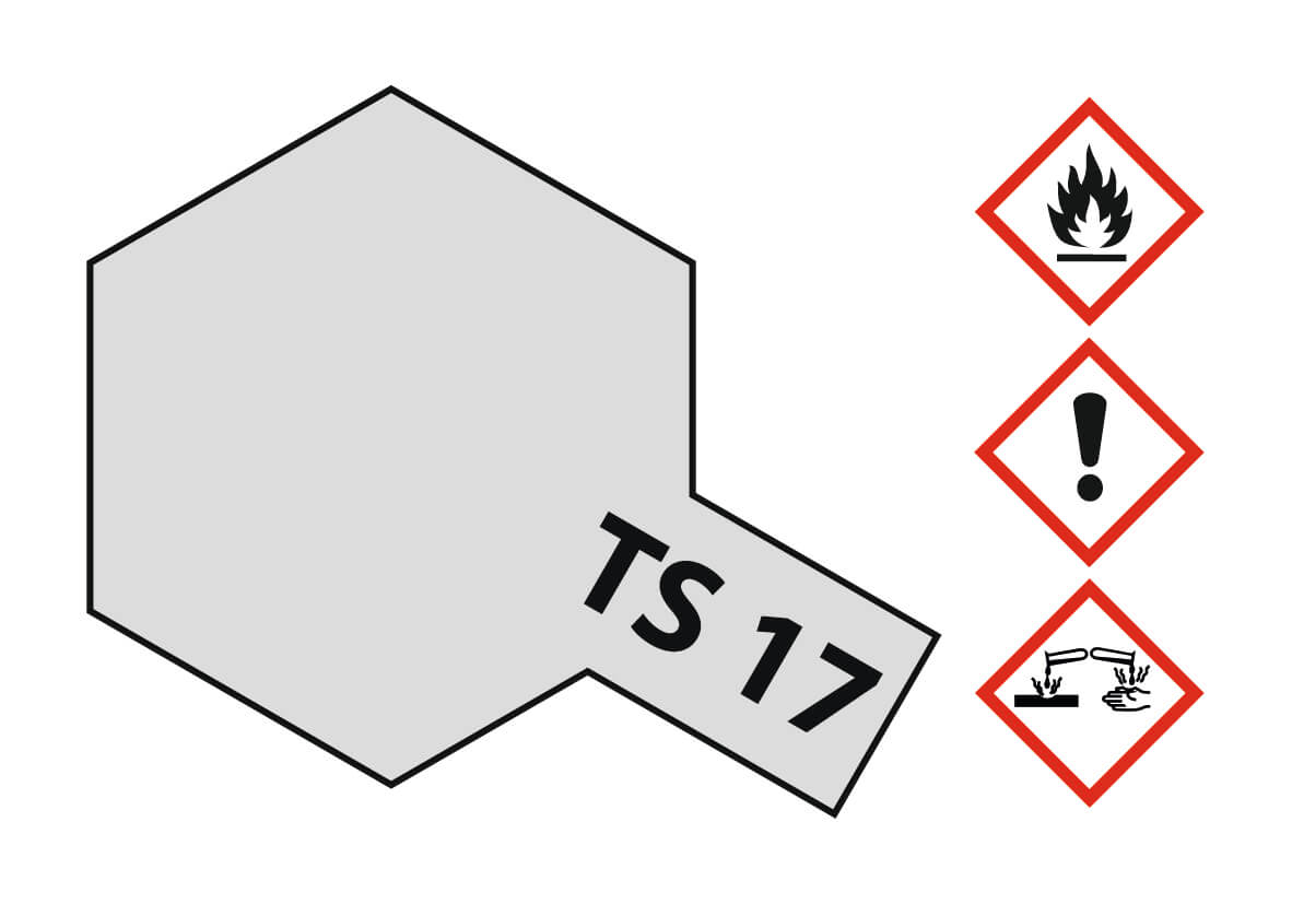 Sprühlack-Dose 100ml, Aluminium-Silber, glänzend, TS-17 1x Sprühlack-Dose 100ml, Mica-Rot,glänzend, TS-39