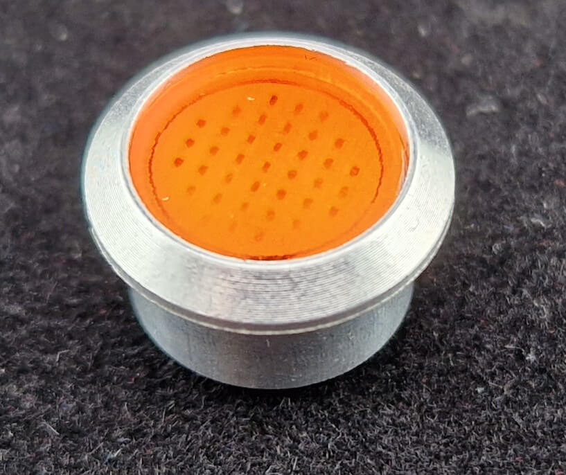 Fine Line Alu-Hülse mit oranger detaillierter Streuscheibe Fine Line Alu-Hülse mit oranger detaillierter Streuscheibe
